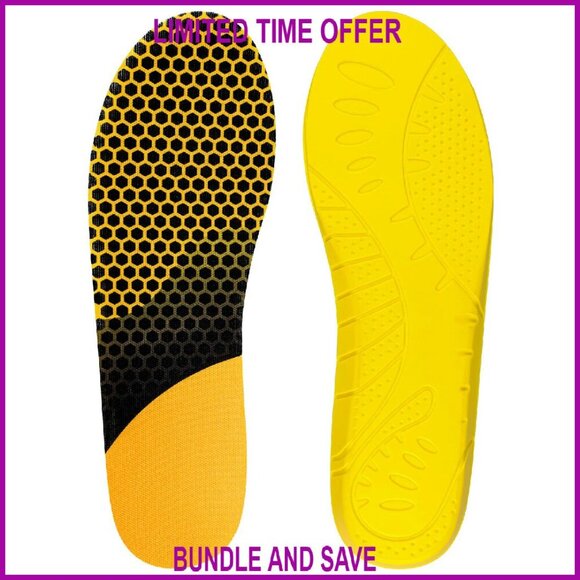 Men\'s Shock Absorbing Memory Foam Insoles Size M13-M14 for All-Day Comfort